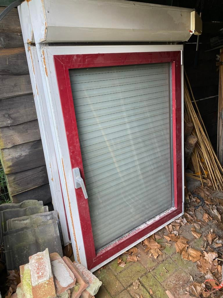 2 stuks aluminium kozijnen met rolluik en draai kiep raam, Gebruikt, Raamkozijn, Aluminium, 150 tot 225 cm