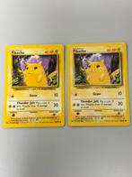 2x Pikachu Base Set 58/102 1995 vintage Pokémon kaarten #58, Ophalen of Verzenden, Zo goed als nieuw, Meerdere kaarten, Foil