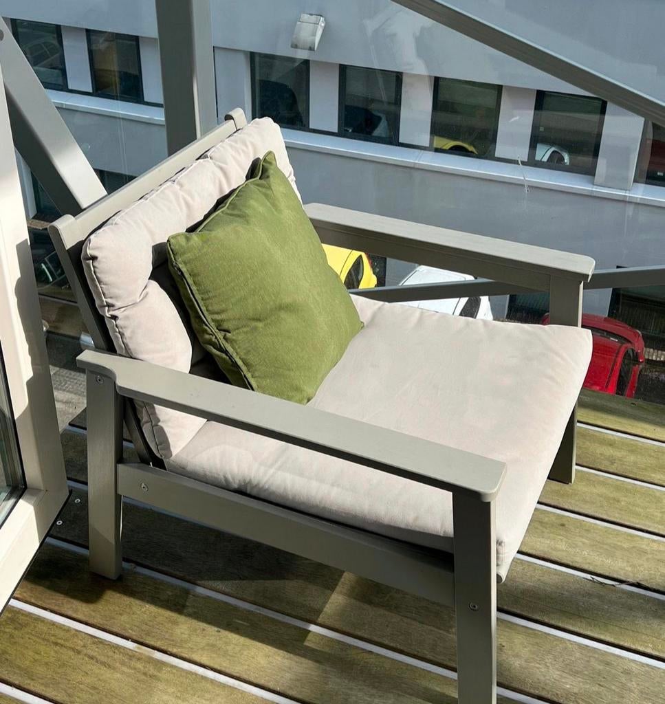 IKEA Bondholmen stoelen (2 stuks) grijs incl. kussens, Ophalen, Zo goed als nieuw