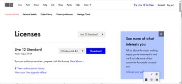 Ableton Live 12 standard Lifetime Original Authorization  beschikbaar voor biedingen