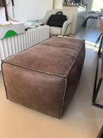 Leren Hocker / Voetenbank, 100 tot 125 cm, Ophalen of Verzenden, Zo goed als nieuw, Stof