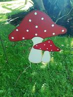 Grote Paddenstoel silhouet, tuinsteker, rood met wit, Ophalen of Verzenden, Nieuw, Metaal