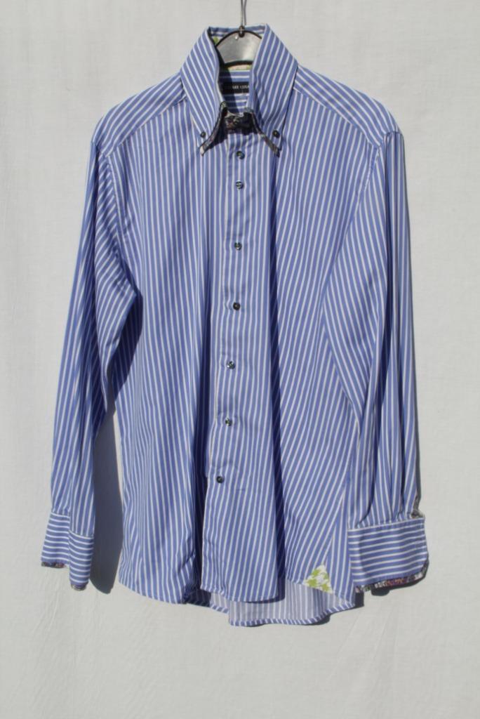 Mooi blauw-wit gestreept overhemd.Mt 40.Cesare Cosatti, Kleding | Heren, Overhemden, Zo goed als nieuw, Halswijdte 39/40 (M), Blauw