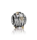 Pandora Ripple Twinkle bedel goud en zilver & diamant, Goud, Pandora, 1 bedel, Gebruikt