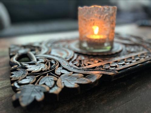 Houten bajot India oosters sober sleets imperfect, Antiek en Kunst, Curiosa en Brocante, Ophalen of Verzenden
