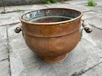 Oude Koperen Pot met Houten Handvatten, Antiek en Kunst, Ophalen, Koper