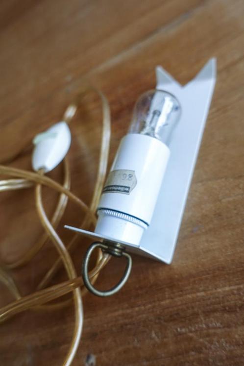 handig wit metalen retro hoogglans loop lampje, Huis en Inrichting, Lampen | Overige, Ophalen of Verzenden