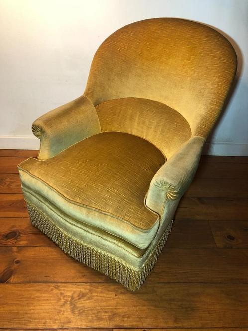 Boudoir cocktail fauteuiltje, velours stof, vintage design, Huis en Inrichting, Fauteuils, Zo goed als nieuw, Stof, Ophalen of Verzenden