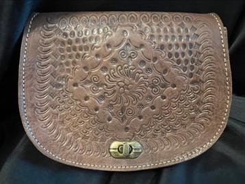 Lederen marokkaanse schoudertas / cross body bag beschikbaar voor biedingen