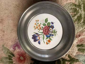 Tinnen Wandborden met Bloemen en Vogels beschikbaar voor biedingen