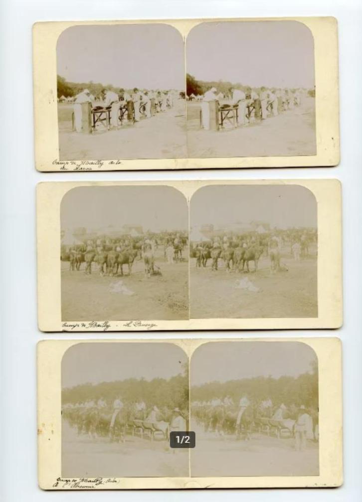 3 foto's oud militair trainingskamp Frankrijk stereo, Mailly, Verzamelen, Foto's en Prenten, Gebruikt, Foto, Buitenland, Voor 1940