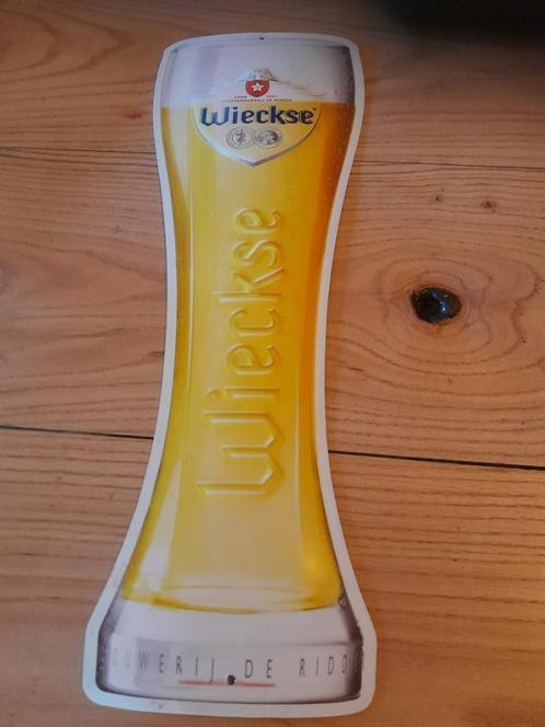 wieckse witte bierglasbord, Verzamelen, Merken en Reclamevoorwerpen, Zo goed als nieuw, Reclamebord, Ophalen of Verzenden