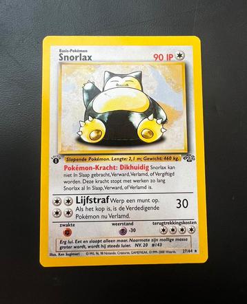 1st edition Snorlax 27/64 pokémonkaart beschikbaar voor biedingen
