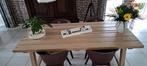 Tuintafel eiken hout 202x90 cm, Tuin en Terras, Ophalen, Gebruikt, Rechthoekig, Hout