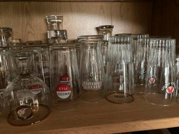 Bierglazen bierviltjes- bier glazen Amstel, Stella Artois beschikbaar voor biedingen