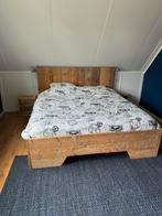 Elektrische boxspring met ombouw van steigerhout, 180 cm, Gebruikt, Ophalen, Steigerhout