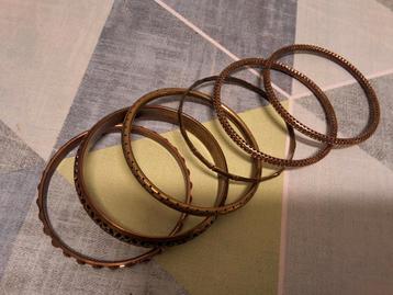 Vintage Koperen Armbanden Set (6 stuks) beschikbaar voor biedingen