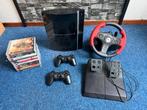 Playstation 3 + spellen + Logitech race stuur, Ophalen, Met 2 controllers, 500 GB, Slim