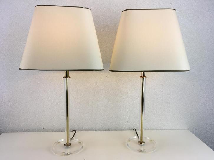 2 x Kullmann Hollywood Regency tafellamp, Huis en Inrichting, Lampen | Tafellampen, Zo goed als nieuw, 50 tot 75 cm, Kunststof