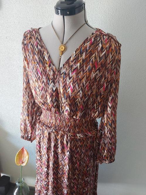 Dante 6 kleurrijke maxi jurk mt. 42, Kleding | Dames, Jurken, Zo goed als nieuw, Maat 42/44 (L), Roze, Onder de knie, Ophalen of Verzenden