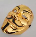 Gouden Guy Fawkes Masker - Carnaval/Halloween, Ophalen of Verzenden, Zo goed als nieuw, Carnaval, Accessoires