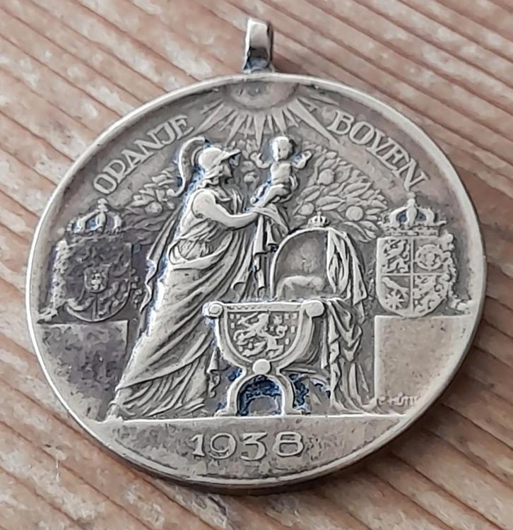 penning geboorte van Prinses Beatrix te 1938, Postzegels en Munten, Penningen en Medailles, Overige materialen, Nederland, Ophalen of Verzenden