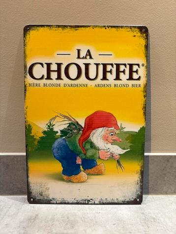 Mancave Bar Café Wanddecoratie metalen bordje La Chouffe beschikbaar voor biedingen