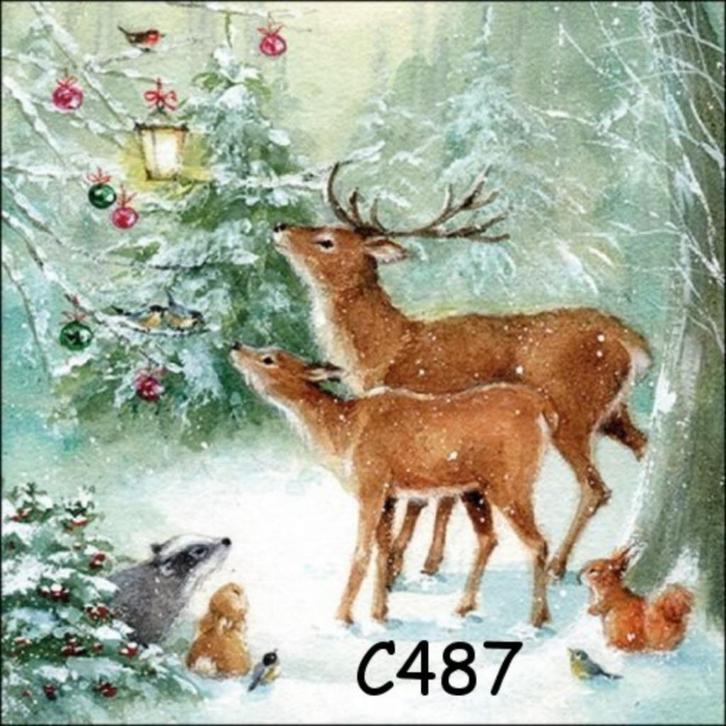 Servetten decoupage/bullet journal * herten C487, Hobby en Vrije tijd, Knutselen, Nieuw, Materiaal, Verzenden