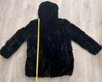 XXL rex konijnenbontjas met capuchon, Kleding | Heren, Jassen | Winter, Verzenden, Zo goed als nieuw, Maat 56/58 (XL), Zwart
