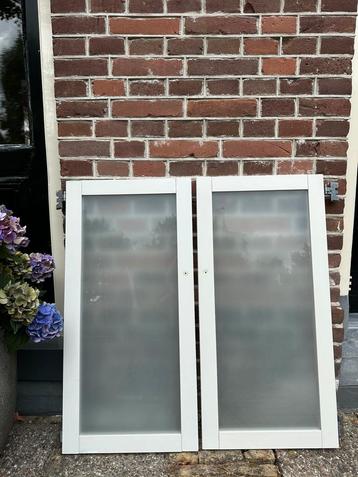 4 Lundia deuren (2 sets) 80x39 - wit met melkglas beschikbaar voor biedingen