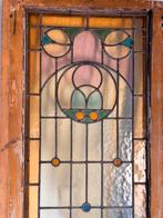 glas in lood paneel  Jugendstil/Art Nouveau / ca. 1900–1925, Ophalen, Gevelraam of Ruit, Gebruikt, Minder dan 80 cm
