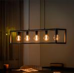 Hanglamp Tiamo zwart staal 5-lichts (1 reservelamp erbij), Ophalen, Zo goed als nieuw, Metaal, Minder dan 50 cm