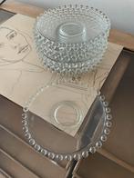 11 imperial glas glazen bordjes gebaksbordjes parelrand, Ophalen of Verzenden