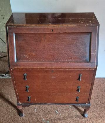 Vintage Engelse Secretaire Bureau beschikbaar voor biedingen