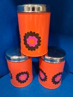 Vintage Oranje Voorraadbussen met Bloemen, Ophalen of Verzenden, Zo goed als nieuw