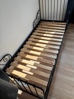 Ikea Minnen meegroeibed 80x200, Huis en Inrichting, Slaapkamer | Bedden, Ophalen, Eenpersoons, Zwart, 80 cm