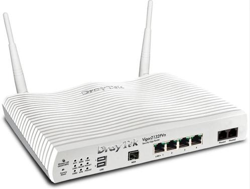 Draytec Vigor 2132 FVn glasvezel Giga Router, Computers en Software, Routers en Modems, Zo goed als nieuw, Router met modem, Ophalen of Verzenden