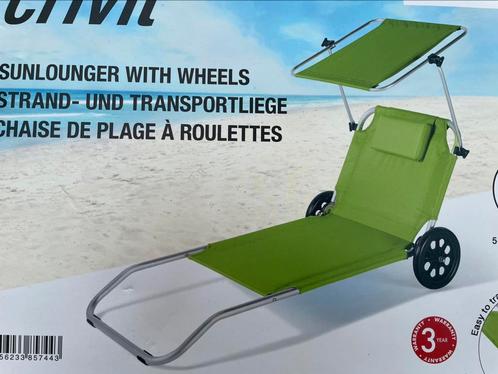 Strand en meeneemstoel, Tuin en Terras, Ligbedden, Gebruikt, Aluminium, Inklapbaar, Verstelbaar, Verrijdbaar, Ophalen