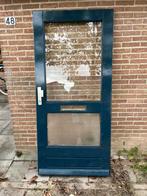 Houten Voordeur met Glas, Doe-het-zelf en Verbouw, Deuren en Horren, Gebruikt, 80 tot 100 cm, Ophalen of Verzenden, 200 tot 215 cm