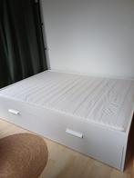 IKEA Brimnes bed (140x200 cm) incl. lattenbodems, Huis en Inrichting, Slaapkamer | Bedden, Ophalen, Wit, Tweepersoons, 140 cm