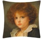 Nieuw kussenhoes prent , kind met krullenbos, Ophalen of Verzenden, Nieuw, Groen, Vierkant