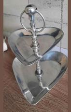 Zilverkleurige etagère met 2 lagen, Ophalen of Verzenden, Gebruikt