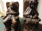 Twee vintage zware boekensteunen opa en oma., Ophalen of Verzenden