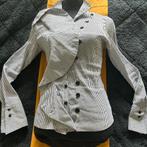 Nieuw: wit chique gestreepte blouse. NHK Mode. Maat L., Kleding | Dames, Nieuw, NHK Mode, Maat 42/44 (L), Ophalen of Verzenden