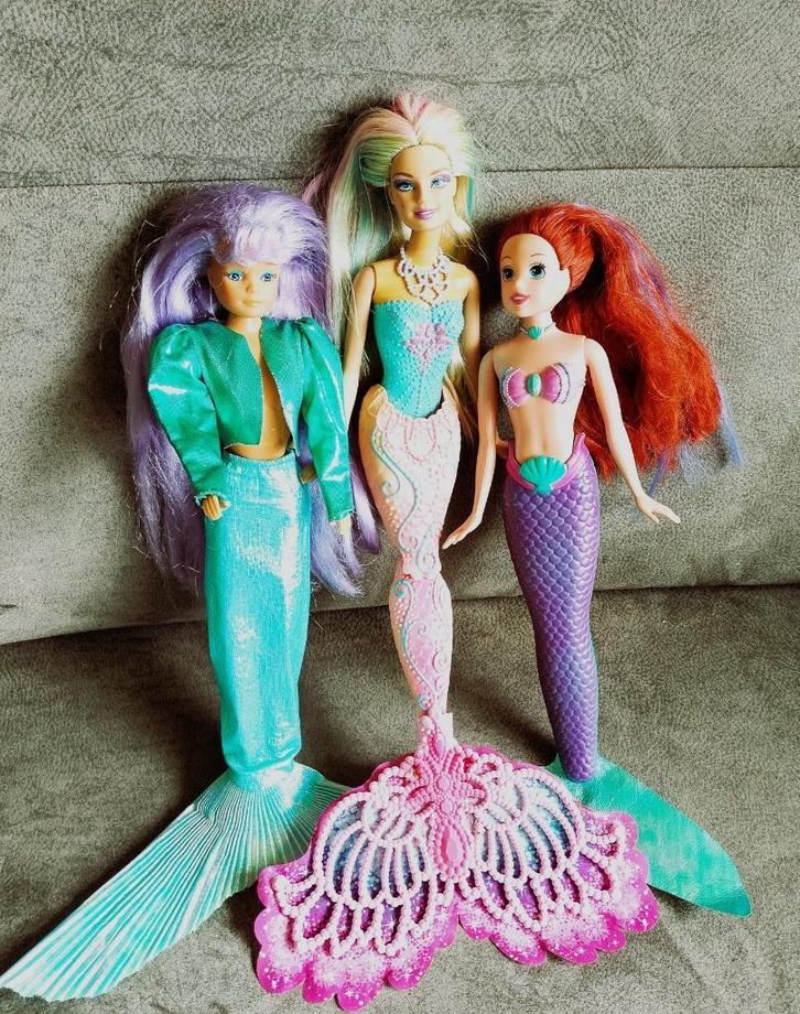 3 Meerminnen Mattel en Simba, Kinderen en Baby's, Speelgoed | Poppen, Barbie, Ophalen of Verzenden