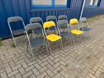 8x klapstoel grijs en geel, Ophalen, Zo goed als nieuw, Vijf, Zes of meer stoelen