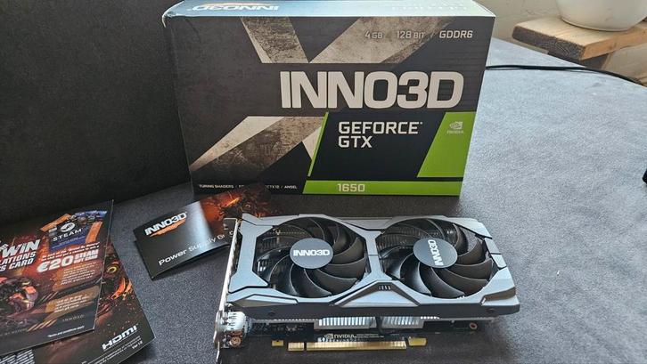 Inno3D GeForce GTX 1650 - 4GB GDDR6, Computers en Software, Videokaarten, Gebruikt, Nvidia, PCI-Express 3.0, GDDR6, HDMI, DisplayPort