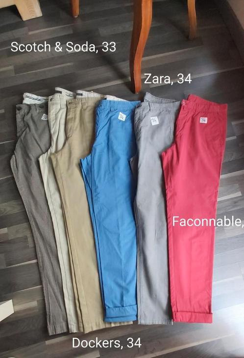 broek heren,  Dockers, Zara, e.a.,mt 34 (en 33), Kleding | Heren, Broeken en Pantalons, Zo goed als nieuw, Beige, Ophalen of Verzenden