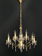 kroonluchter met facet midden vaas en kristallen bladpegels, Ophalen, Gebruikt