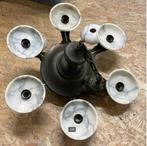 grote vintage kroonluchter - heel bijzonder !!! smeedijzer, Ophalen of Verzenden, Gebruikt, Glas